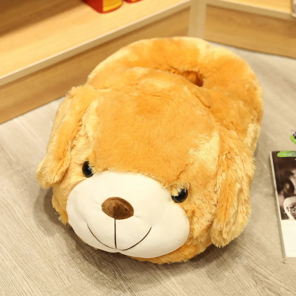 Winter Cartoon Home Big Feet Warm Women Slippers Dinosaur Panda Pig dDog Foot Warmer Adult Shoes Computer
