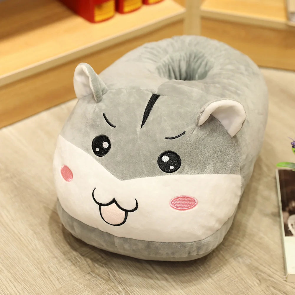 Winter Cartoon Home Big Feet Warm Women Slippers Dinosaur Panda Pig dDog Foot Warmer Adult Shoes Computer