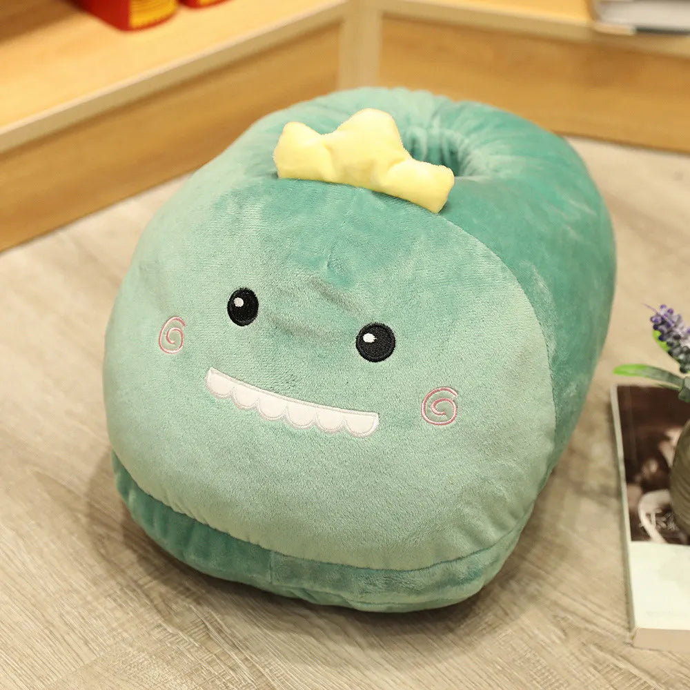 Winter Cartoon Home Big Feet Warm Women Slippers Dinosaur Panda Pig dDog Foot Warmer Adult Shoes Computer