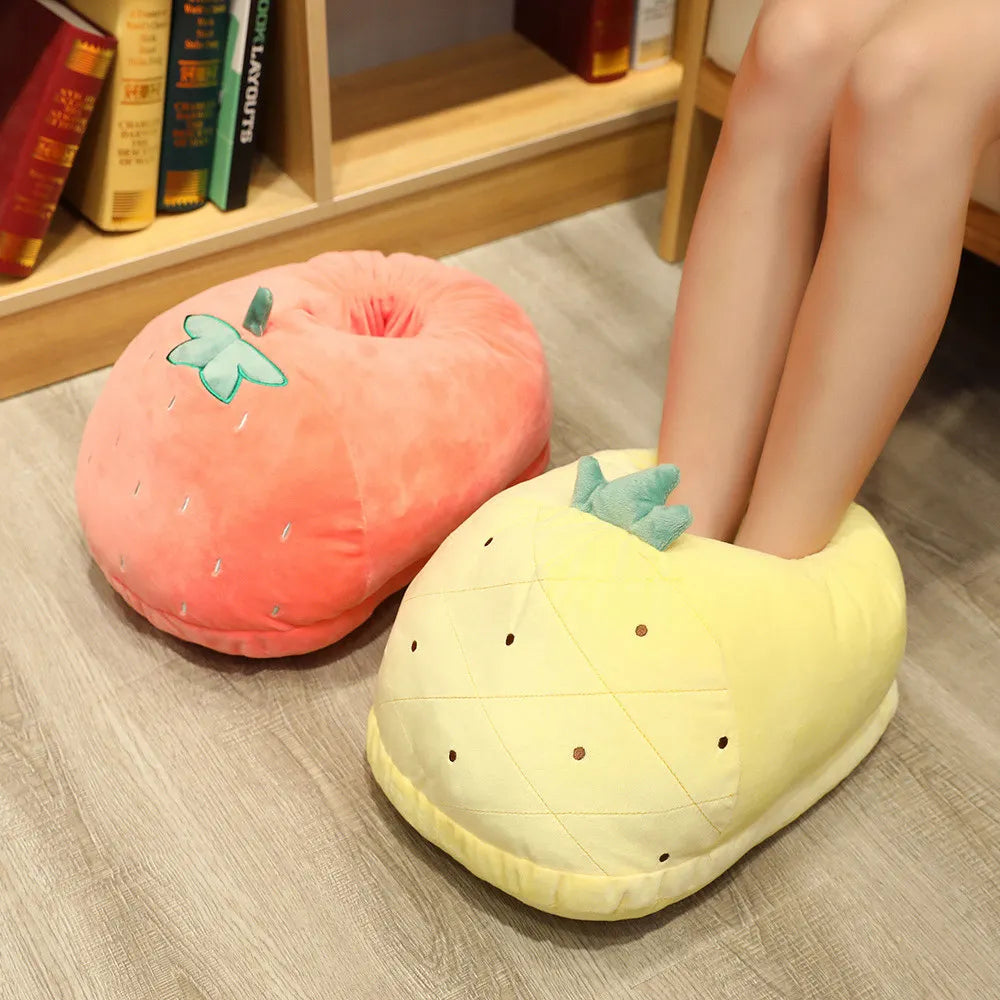Winter Cartoon Home Big Feet Warm Women Slippers Dinosaur Panda Pig dDog Foot Warmer Adult Shoes Computer