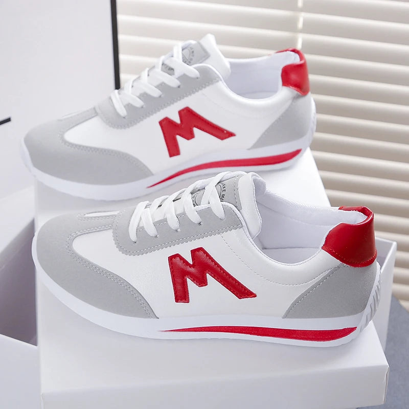 Round Head Deep Mouth Sneakers Light Versatile Breathable Cross Lace Casual Sports White Shoes Forrest Gump Shoe Tennis Sneakers