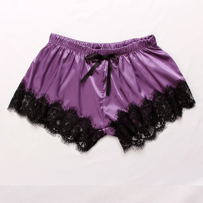 Pijama Satin Mătase Dantela Cami Vest Pantaloni scurți Lenjerie Set pijamale Vară Femei Seturi Pijamale Set două piese Pijama pentru femei