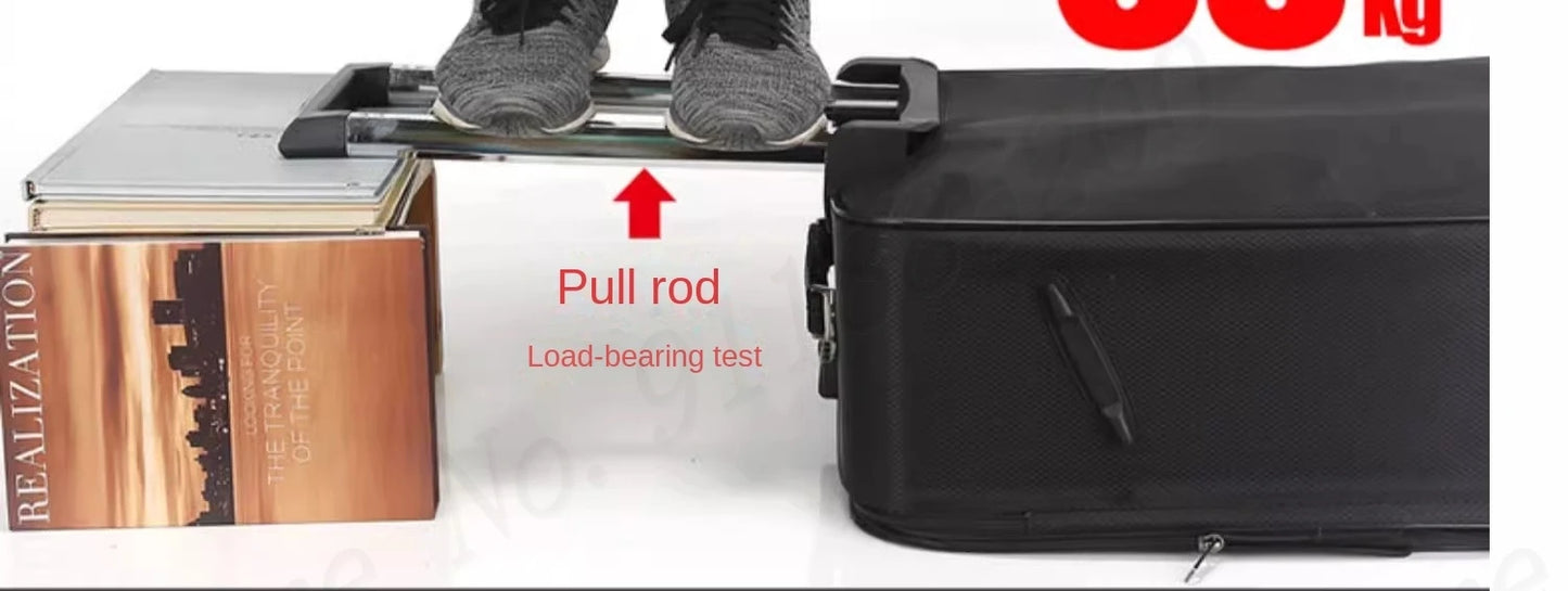 Set de troler de mare capacitate, carucior pentru studenti, rezistent la apa, roata detasabila, stofa Oxford, valiza de cabina cu blocare cu combinatie