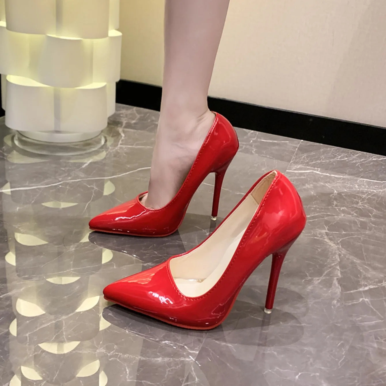 Women Pumps 2024 New Soft Leather High Heels Shoes for Women Fashion Pointed Toe Slip on Candy Colors Wedding High Heels Women
