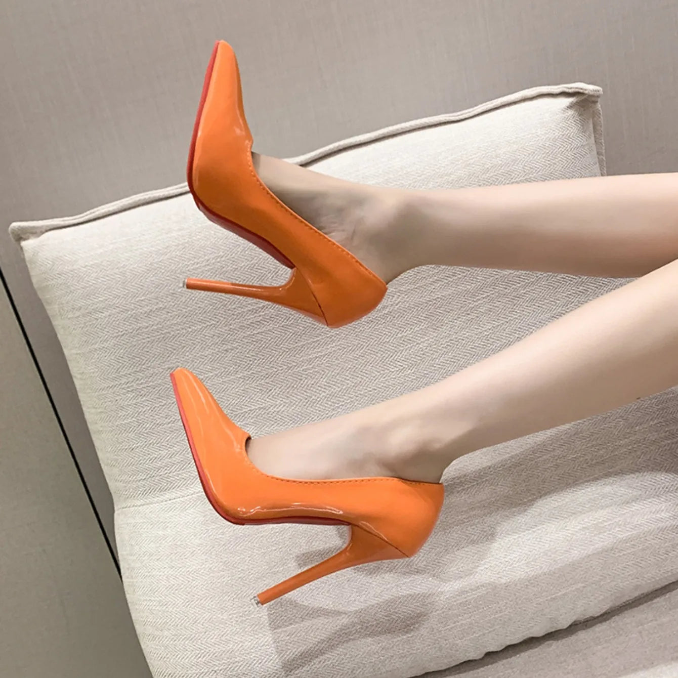 Women Pumps 2024 New Soft Leather High Heels Shoes for Women Fashion Pointed Toe Slip on Candy Colors Wedding High Heels Women