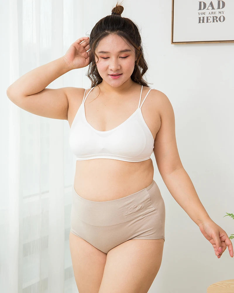 4PCS High Waist Cotton Panties Women Body Shaper Underwear Plus Size M-5XL Fashion Girls Briefs Seamless Sexy Female Lingerie