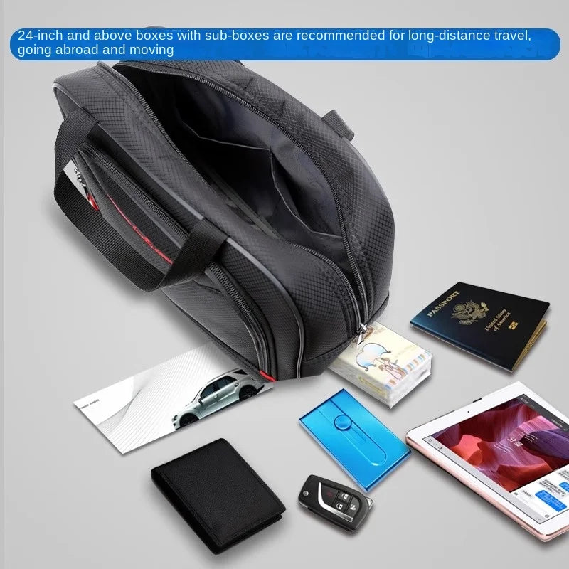 Set de troler de mare capacitate, carucior pentru studenti, rezistent la apa, roata detasabila, stofa Oxford, valiza de cabina cu blocare cu combinatie