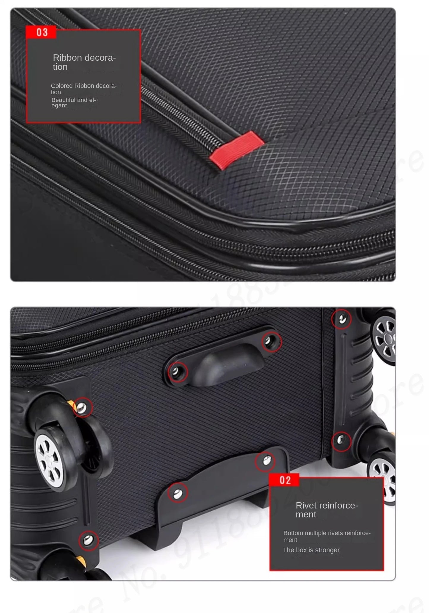 Set de troler de mare capacitate, carucior pentru studenti, rezistent la apa, roata detasabila, stofa Oxford, valiza de cabina cu blocare cu combinatie