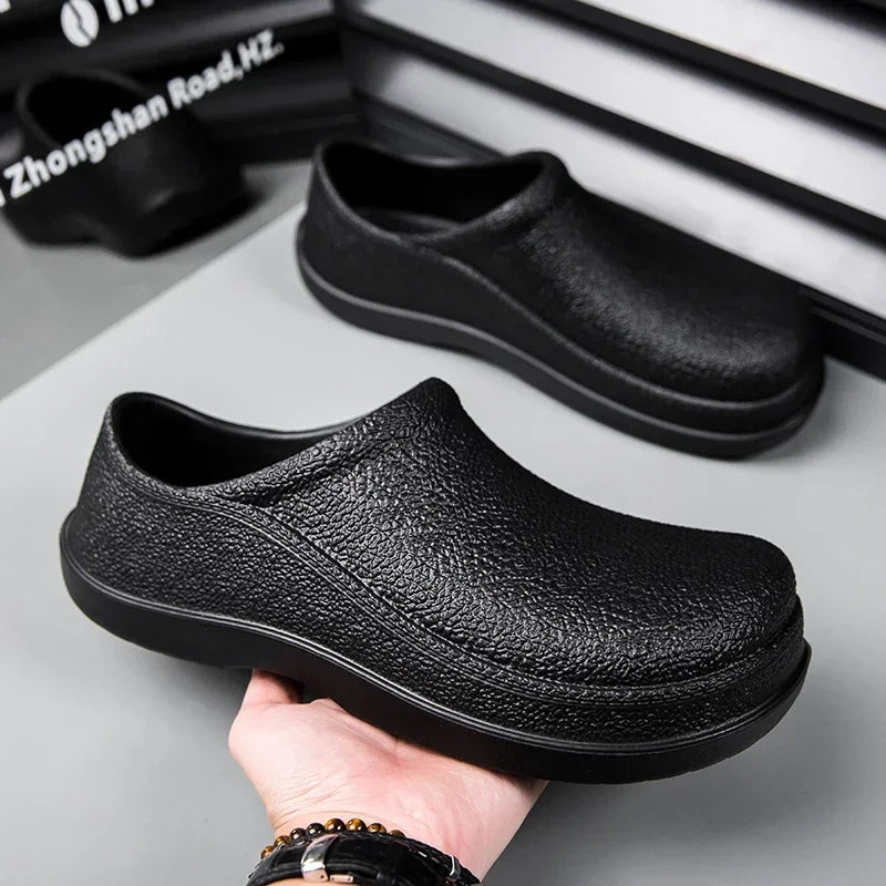 Waterproof Oilproof Men Chef Shoes Lightweight Casual Slippers Doctor Nurse Shoes Fashion Eva Garden Sandals Beach Aqua Shoes