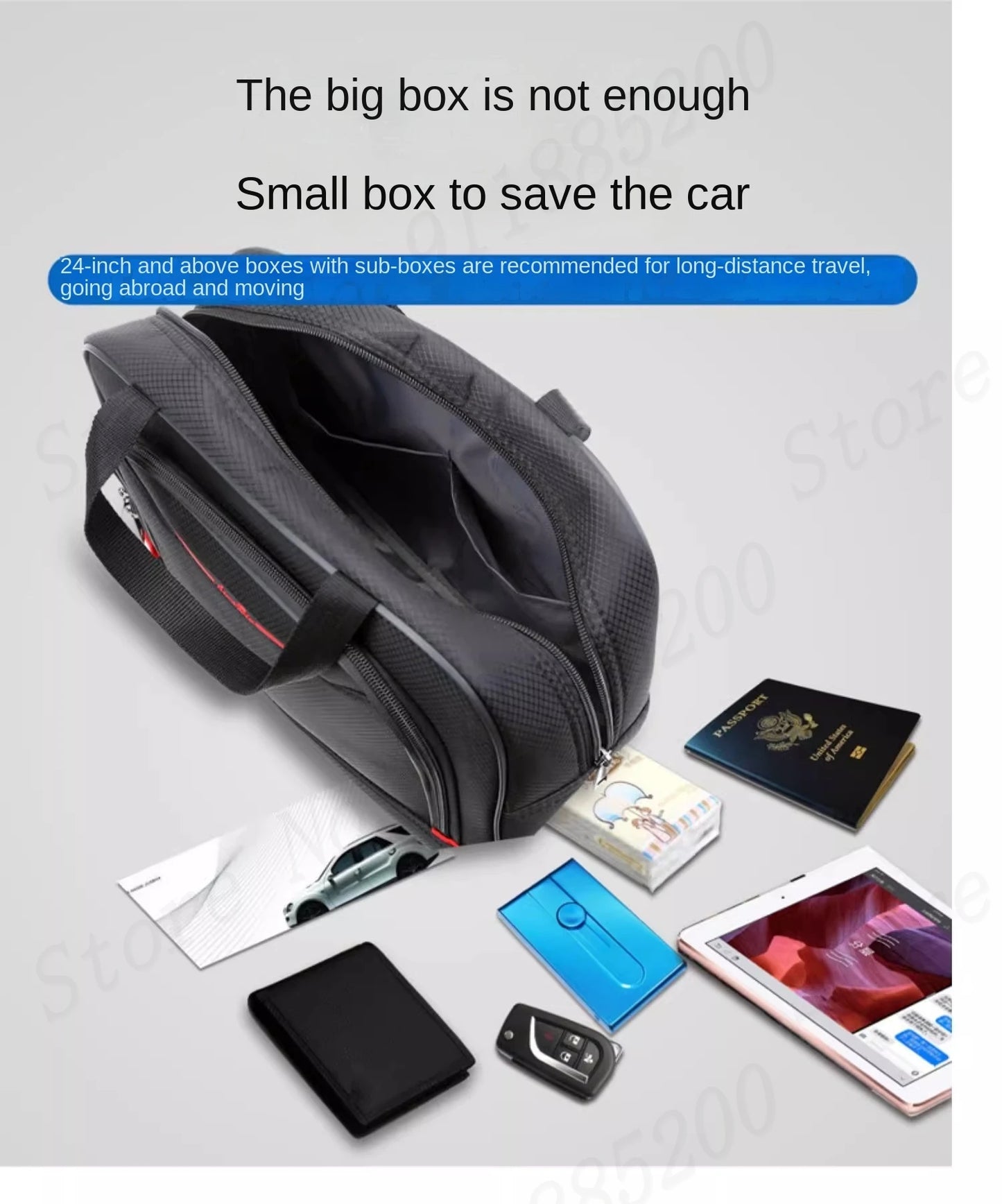 Set de troler de mare capacitate, carucior pentru studenti, rezistent la apa, roata detasabila, stofa Oxford, valiza de cabina cu blocare cu combinatie