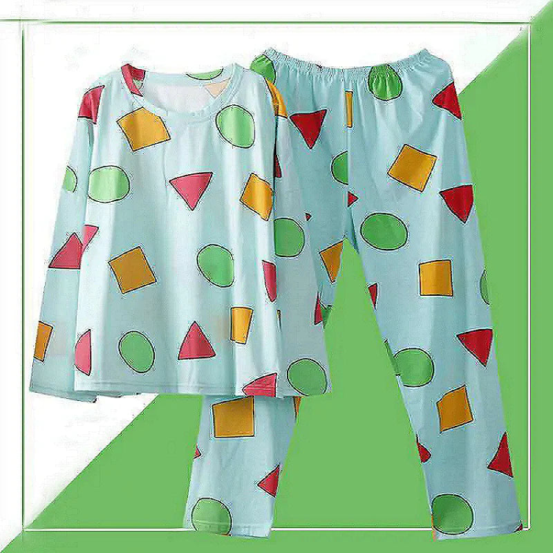 Pijama bărbat Sinchan Bumbac de primăvară Pantaloni cu mâneci lungi Seturi de pijamale japoneze pentru cupluri Lenjerie de dormit pentru bărbați și femei