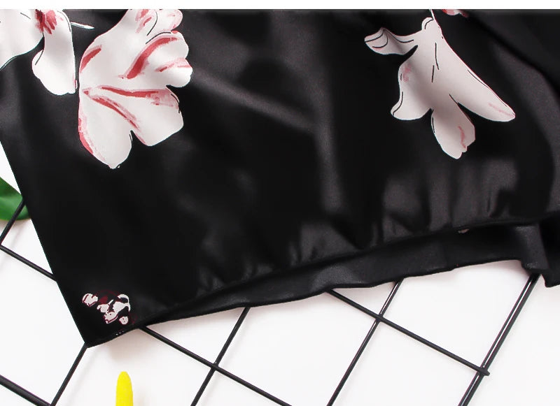 Pijama Satin Mătase Dantela Cami Vest Pantaloni scurți Lenjerie Set pijamale Vară Femei Seturi Pijamale Set două piese Pijama pentru femei