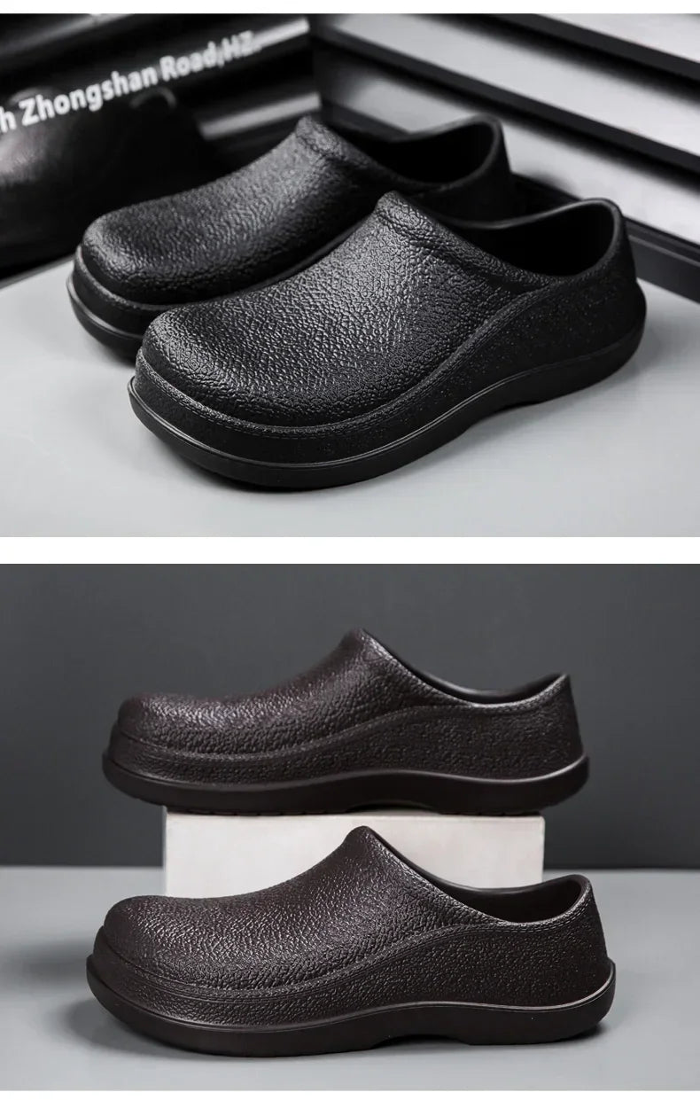 Waterproof Oilproof Men Chef Shoes Lightweight Casual Slippers Doctor Nurse Shoes Fashion Eva Garden Sandals Beach Aqua Shoes