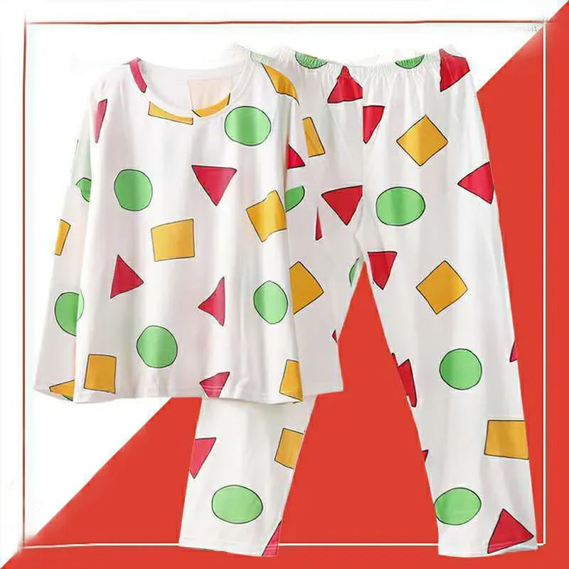 Pijama bărbat Sinchan Bumbac de primăvară Pantaloni cu mâneci lungi Seturi de pijamale japoneze pentru cupluri Lenjerie de dormit pentru bărbați și femei