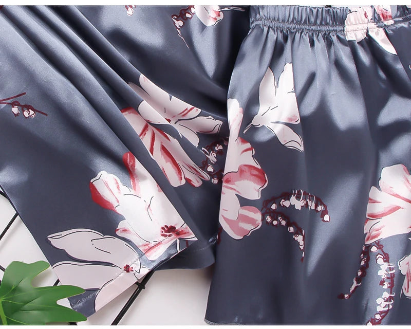 Pijama Satin Mătase Dantela Cami Vest Pantaloni scurți Lenjerie Set pijamale Vară Femei Seturi Pijamale Set două piese Pijama pentru femei