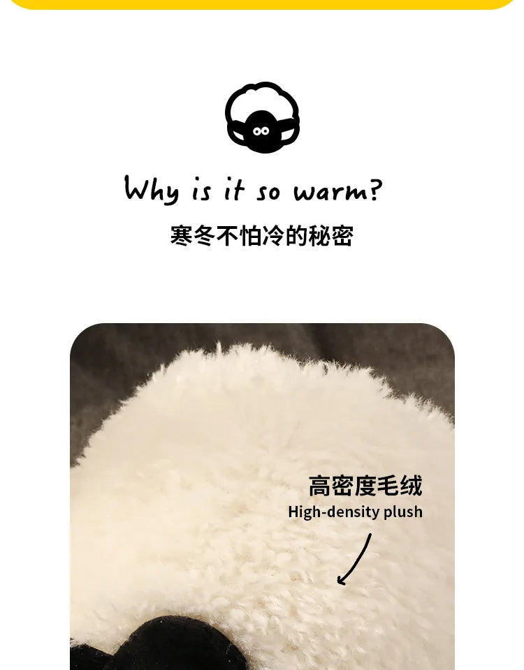 Winter funny beige white sheep slippers girls gift flurry slides women floor design slippers 2023 new arrival
