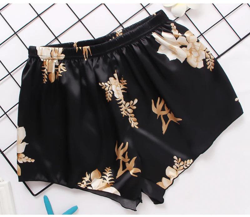 Pijama Satin Mătase Dantela Cami Vest Pantaloni scurți Lenjerie Set pijamale Vară Femei Seturi Pijamale Set două piese Pijama pentru femei
