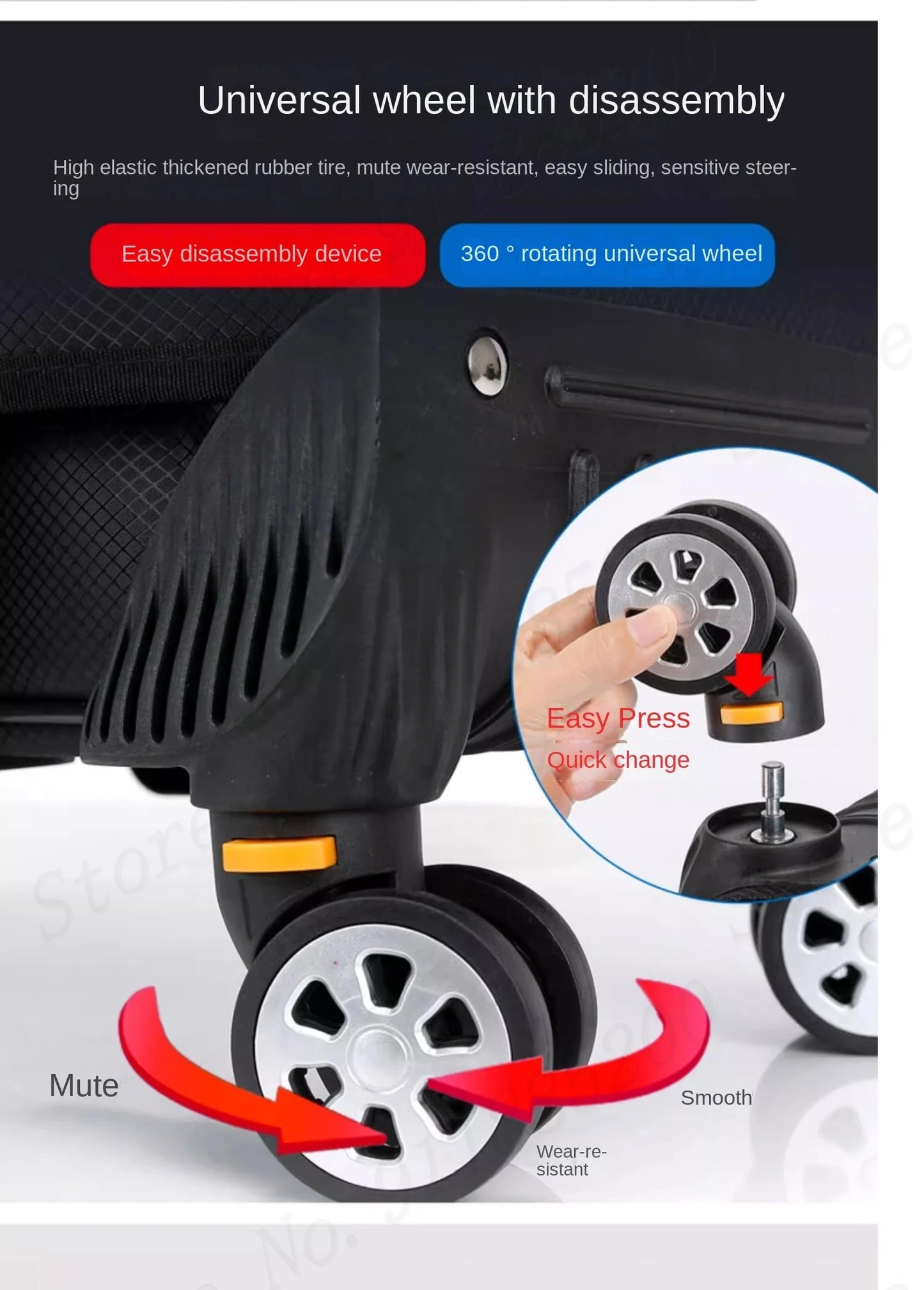 Set de troler de mare capacitate, carucior pentru studenti, rezistent la apa, roata detasabila, stofa Oxford, valiza de cabina cu blocare cu combinatie