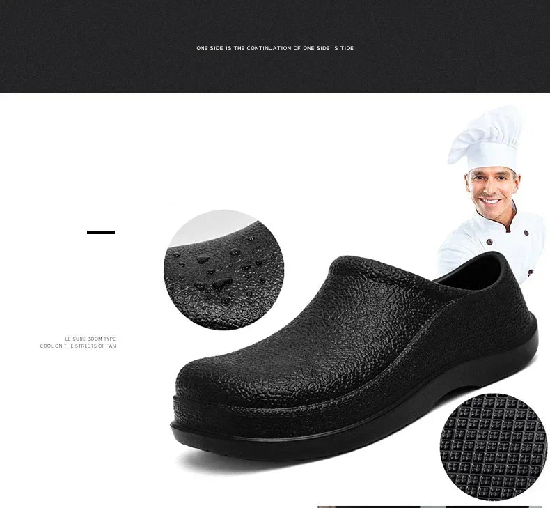 Waterproof Oilproof Men Chef Shoes Lightweight Casual Slippers Doctor Nurse Shoes Fashion Eva Garden Sandals Beach Aqua Shoes