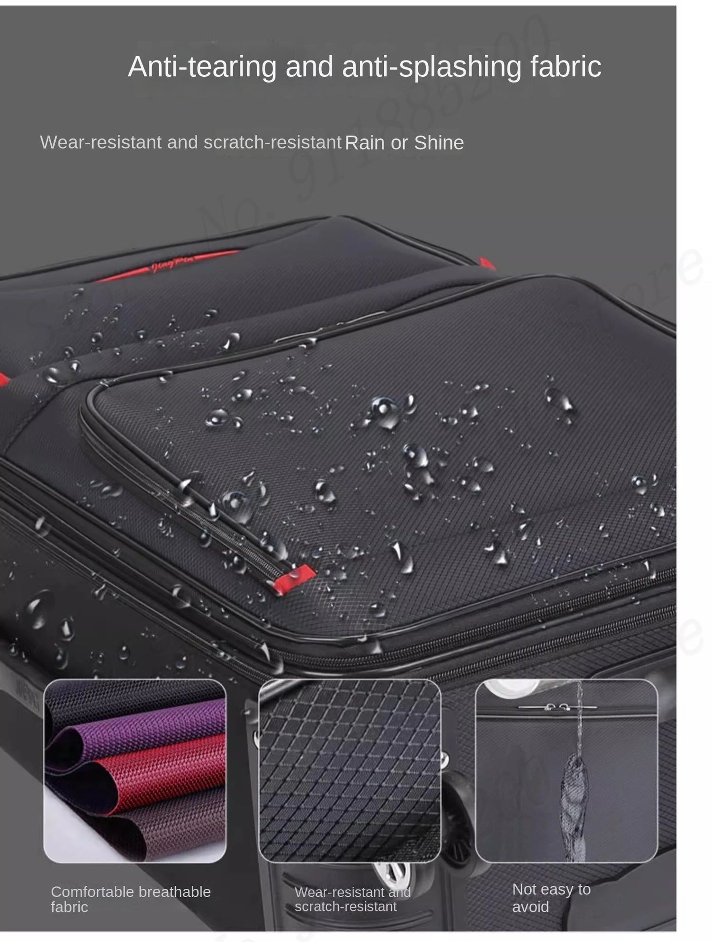 Set de troler de mare capacitate, carucior pentru studenti, rezistent la apa, roata detasabila, stofa Oxford, valiza de cabina cu blocare cu combinatie