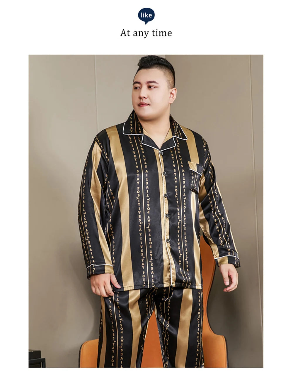 Pijamale mari dimensiuni pentru bărbați 165 kg primăvară vară matase de gheață satin pijama cool pentru bărbați set casual lejer de lux cu imprimeu pijama