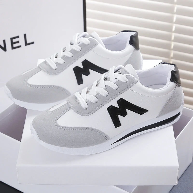 Round Head Deep Mouth Sneakers Light Versatile Breathable Cross Lace Casual Sports White Shoes Forrest Gump Shoe Tennis Sneakers
