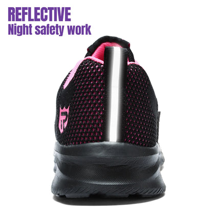 LARNMERN Safety Shoes for Women Anti-puncture Steel Toe Shoes Breathable Non Slip Work Shoes  Sneakers