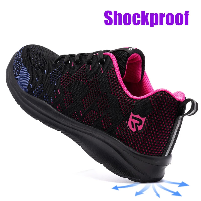 LARNMERN Safety Shoes for Women Anti-puncture Steel Toe Shoes Breathable Non Slip Work Shoes  Sneakers