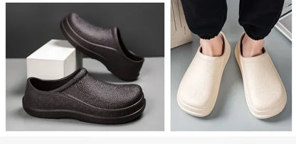 Waterproof Oilproof Men Chef Shoes Lightweight Casual Slippers Doctor Nurse Shoes Fashion Eva Garden Sandals Beach Aqua Shoes