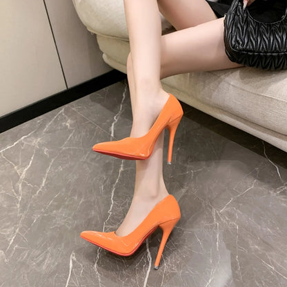 Women Pumps 2024 New Soft Leather High Heels Shoes for Women Fashion Pointed Toe Slip on Candy Colors Wedding High Heels Women