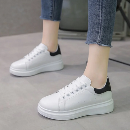 Spring Sports Running White Chunky Sneakers Women Shoes Loafers Lace Up Flats Trend Casual Vulcanized Shoes zapatillas de skate