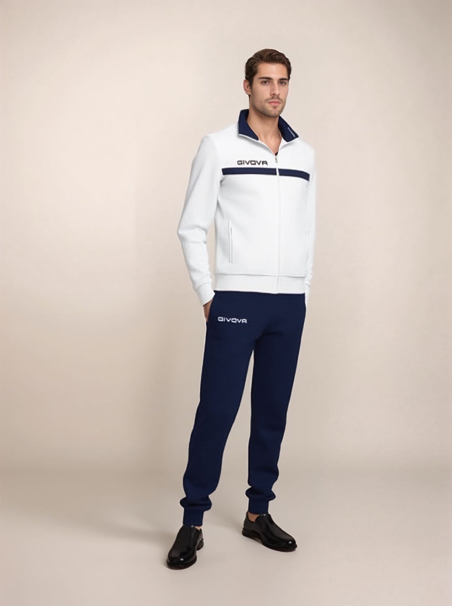Trening Givova Alb/Albastru – Performanță și Confort Termic în Stil Sportiv